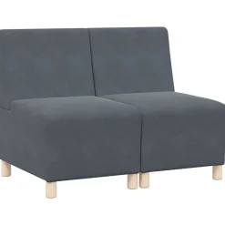 vidaXL Modulsofa utan armstöd 2 pcs Mörkgrå 55 x 74 x 82 cm Sammet