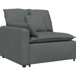 vidaXL Modulsoffa med dynor i tyg mörkgrå