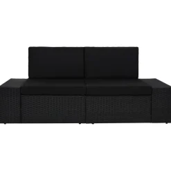 vidaXL Modulsoffa 2-sits konstrotting svart