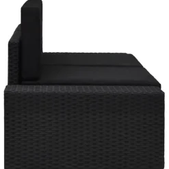 vidaXL Modulsoffa 2-sits konstrotting svart
