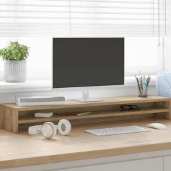 Sale vidaXL Monitorstativ hantverksmässig ek 100x24x13 cm konstruerat trä artisan ek