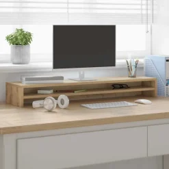 Sale vidaXL Monitorstativ hantverksmässig ek 100x24x13 cm konstruerat trä artisan ek