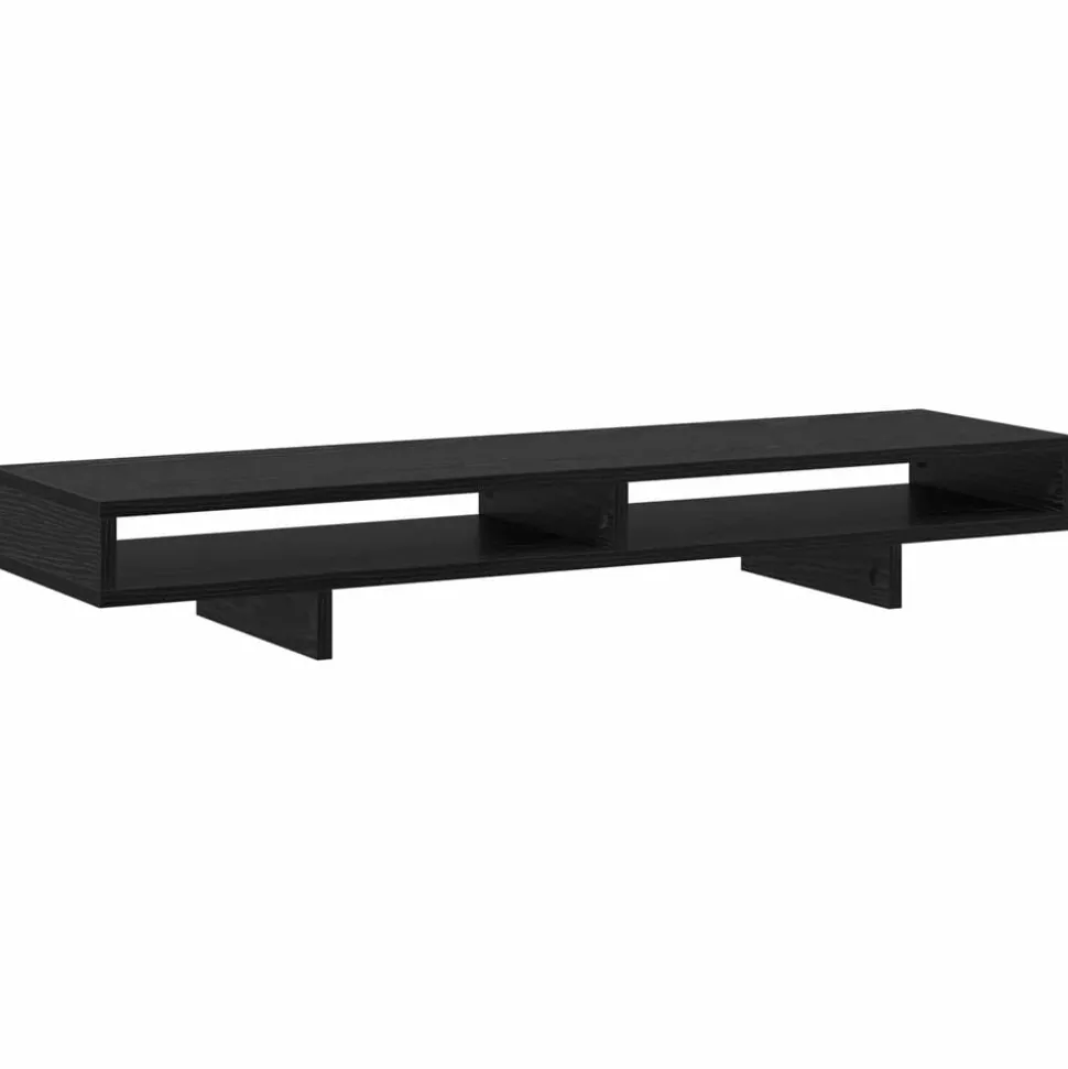 vidaXL Monitorställ med hylla Svart 100 x 27 x 15 cm Konstruerat trä