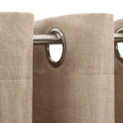 Outlet vidaXL Mörkläggningsgardin med öljetter linnelook 2 st 140x175cm Beige