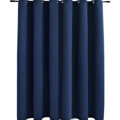 vidaXL Mörkläggningsgardin med metallringar blå 290x245 cm