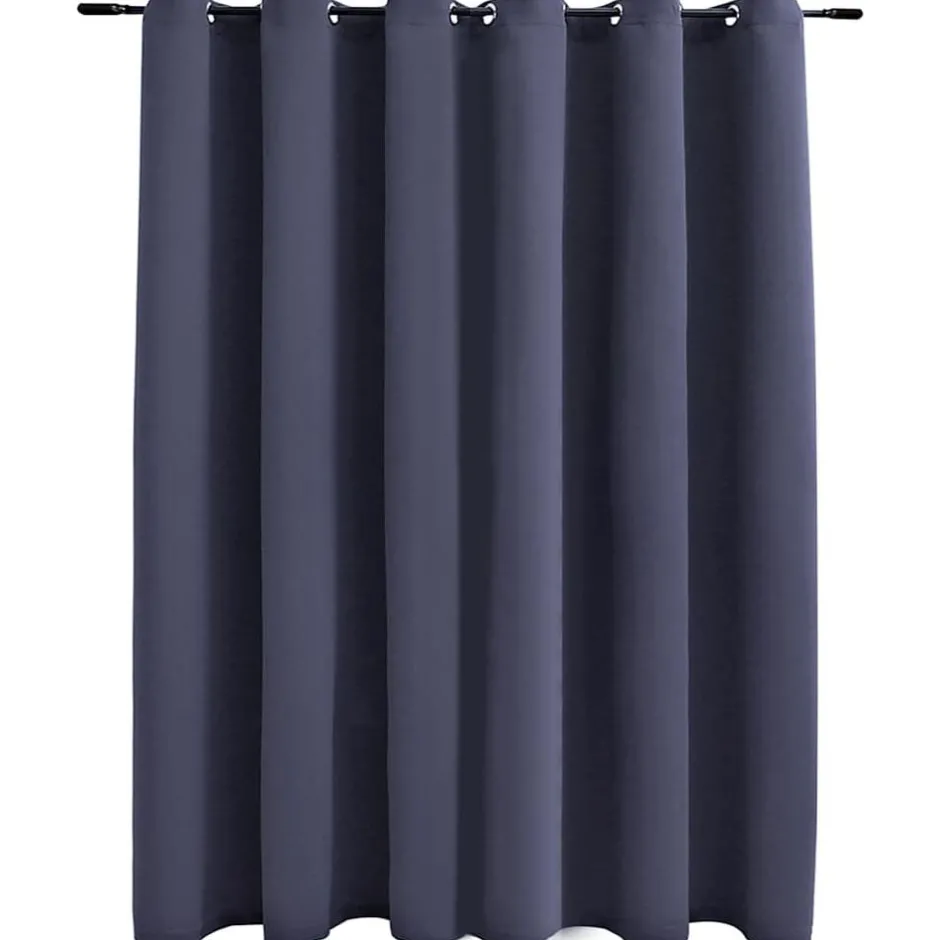 Sale vidaXL Mörkläggningsgardin med metallringar 290x245 cm Antracit