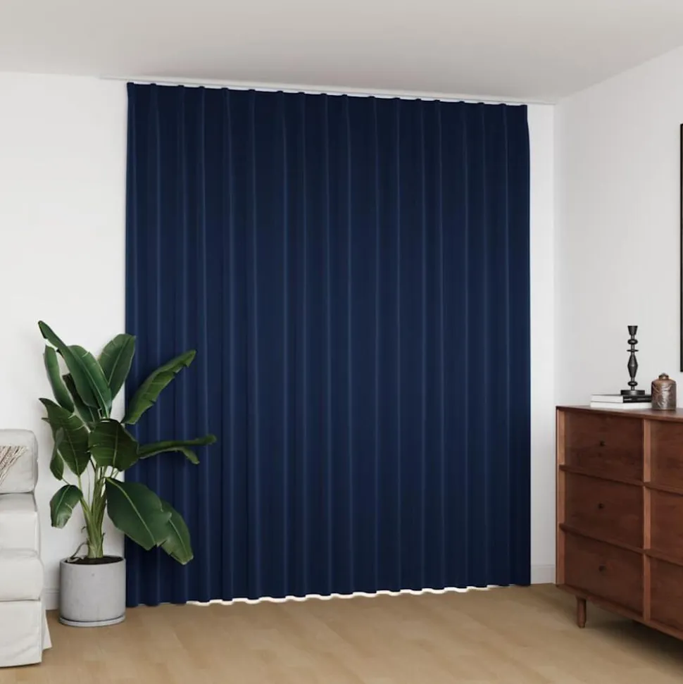 vidaXL Mörkläggningsgardin med krokar blå 290x245 cm
