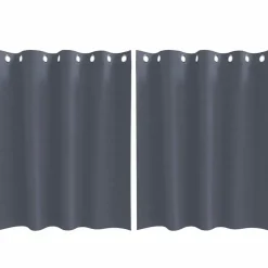 Outlet vidaXL Mörkläggningsgardiner med Ringar 2 pcs 140 x 140 cm Antracit