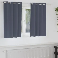 Outlet vidaXL Mörkläggningsgardiner med Ringar 2 pcs 140 x 140 cm Antracit