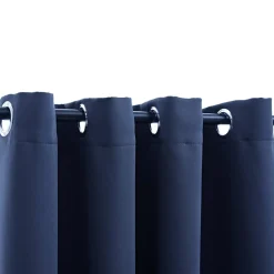 vidaXL Mörkläggningsgardiner med metallringar 2 st blå 140x175 cm
