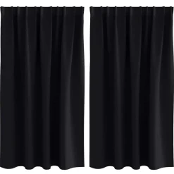 vidaXL Mörkläggningsgardiner med Ringar 2 pcs Svart 140 x 140 cm