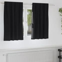 vidaXL Mörkläggningsgardiner med Ringar 2 pcs Svart 140 x 140 cm