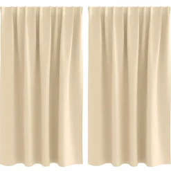 New vidaXL Mörkläggningsgardiner med Ringar 2 pcs 140 x 140 cm Kräm