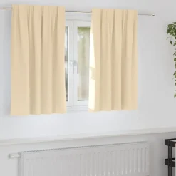 New vidaXL Mörkläggningsgardiner med Ringar 2 pcs 140 x 140 cm Kräm