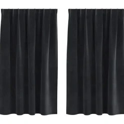 Best vidaXL Mörkläggningsgardiner 2 pcs 140 x 140 cm Sammet Svart