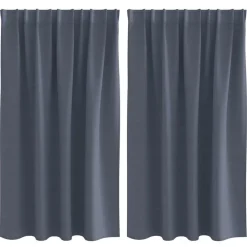 Hot vidaXL Mörkläggningsgardiner med Ringar 2 pcs 140 x 140 cm Antracit