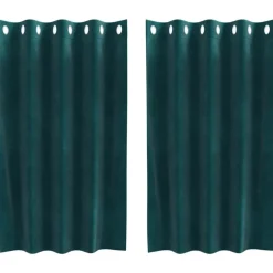 vidaXL Mörkläggningsgardiner 2 pcs Mörkgrön 140 x 140 cm Sammet