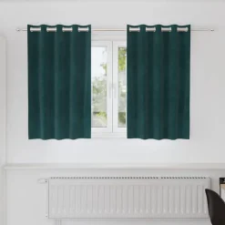 vidaXL Mörkläggningsgardiner 2 pcs Mörkgrön 140 x 140 cm Sammet