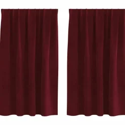 Discount vidaXL Mörkläggningsgardiner 2 pcs 140 x 140 cm Sammet Vinröd