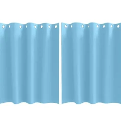 vidaXL Mörkläggningsgardiner med Ringar 2 pcs 140 x 140 cm Ljusblå