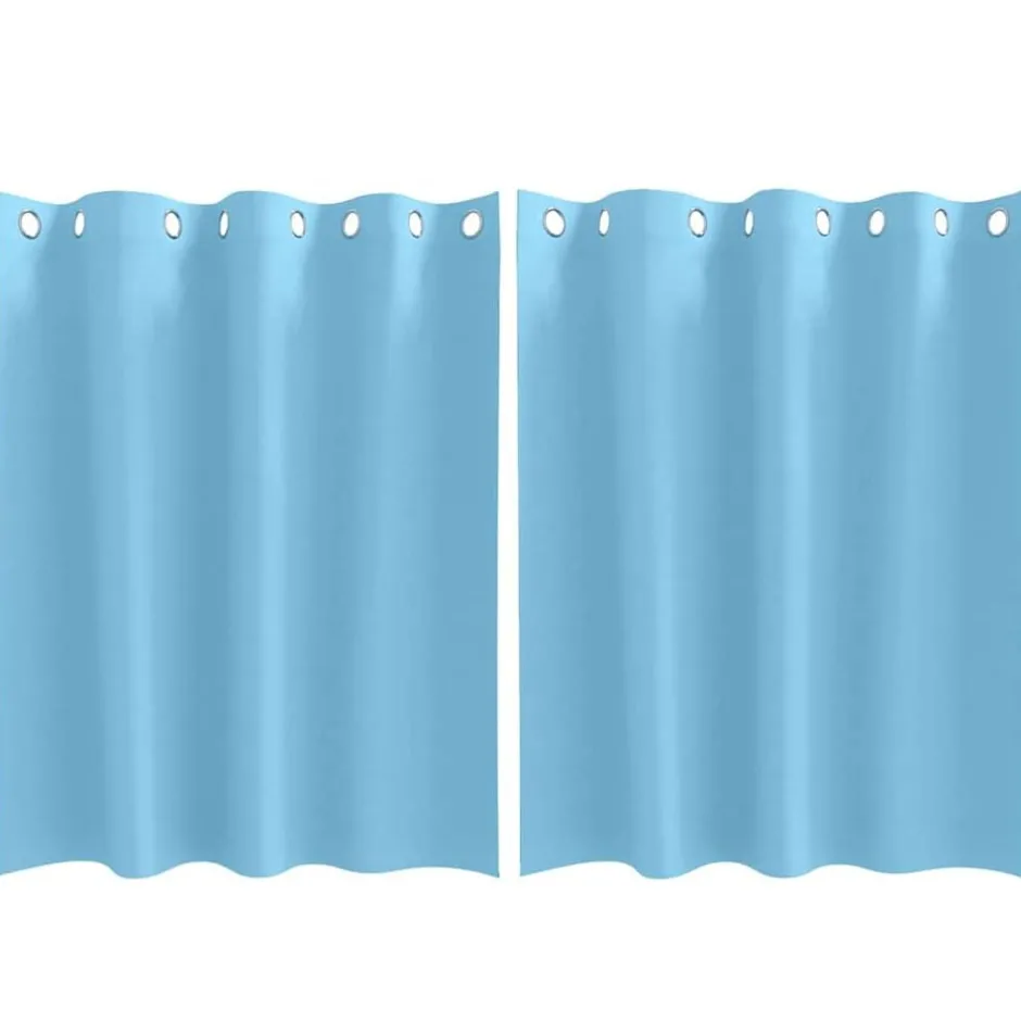 vidaXL Mörkläggningsgardiner med Ringar 2 pcs 140 x 140 cm Ljusblå