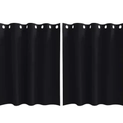 vidaXL Mörkläggningsgardiner med Ringar 2 pcs Svart 140 x 140 cm