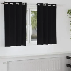 vidaXL Mörkläggningsgardiner med Ringar 2 pcs Svart 140 x 140 cm