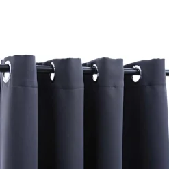 Sale vidaXL Mörkläggningsgardiner med metallringar 2 st 140x175 cm Antracit