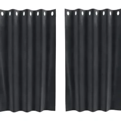 Discount vidaXL Mörkläggningsgardiner 2 pcs 140 x 140 cm Sammet Mörkgrå
