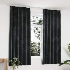 vidaXL Mörkläggningsgardiner 2 st m. krokar sammet antracit 140x175 cm