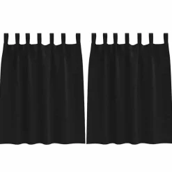 vidaXL Mörkläggningsgardiner med Ringar 2 pcs Svart 140 x 140 cm