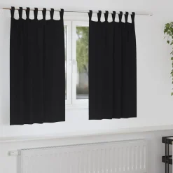 vidaXL Mörkläggningsgardiner med Ringar 2 pcs Svart 140 x 140 cm
