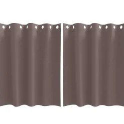 vidaXL Mörkläggningsgardiner med Ringar 2 pcs Mörkbrun 140 x 140 cm