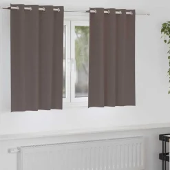 vidaXL Mörkläggningsgardiner med Ringar 2 pcs Mörkbrun 140 x 140 cm