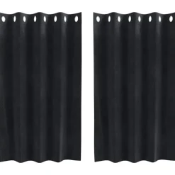 vidaXL Mörkläggningsgardiner 2 pcs Svart 140 x 140 cm Sammet