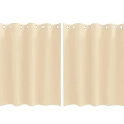 Online vidaXL Mörkläggningsgardiner med Ringar 2 pcs 140 x 140 cm Kräm