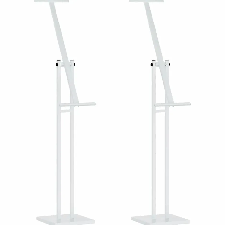 Discount vidaXL Mässmontrar 2 pcs 26,5 x 26,5 x 150 cm Stål Vit