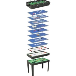 vidaXL Multi-spelbord 15-i-1 121x61x82 cm svart