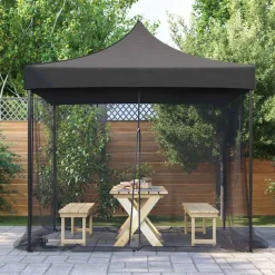 vidaXL Myggnät för utomhus 220 mesh svart 300x300x200 cm