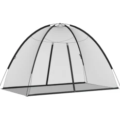 vidaXL Myggnät med dörrar 220 mesh svart 200x120x130 cm