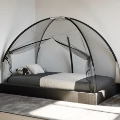 vidaXL Myggnät med dörrar 220 mesh svart 200x120x130 cm