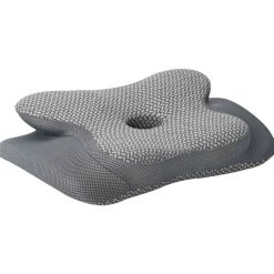 New vidaXL Nackkudde Minneskum 58 x 38 x 12 cm Grå
