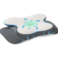 New vidaXL Nackkudde Minneskum 58 x 37,5 x 12 cm Vit