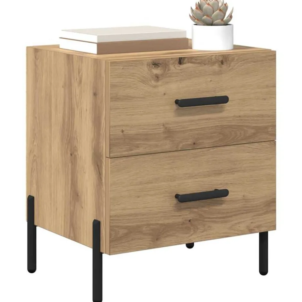 vidaXL Nattduksbord Artisan Ek 40 x 35 x 47,5 cm Konstruerat trä