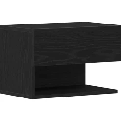 New vidaXL Nattduksbord med låda 46 x 30 x 30 cm Konstruerat trä Svart ek