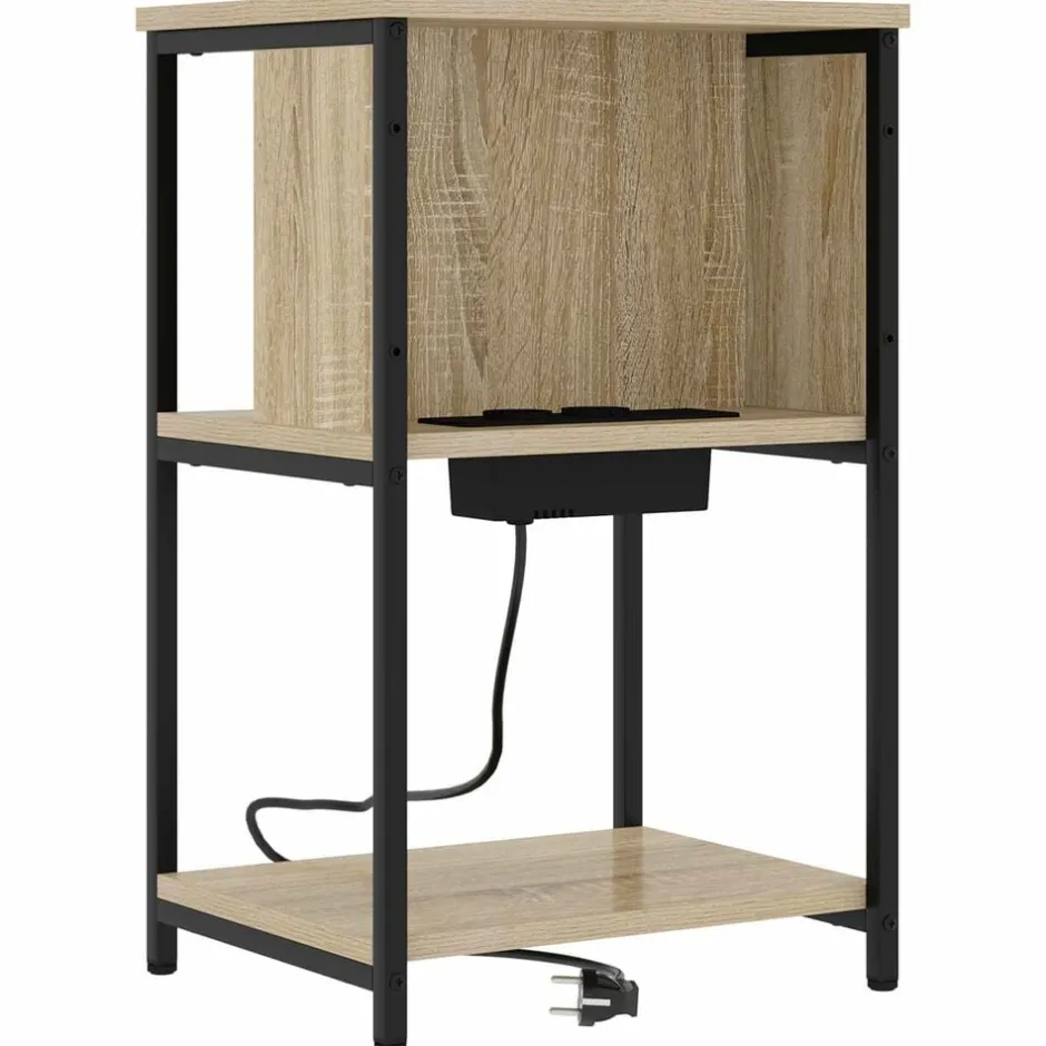 vidaXL Nattduksbord Sonoma-ek 38 x 31 x 61 cm Konstruerat trä Sonoma ek