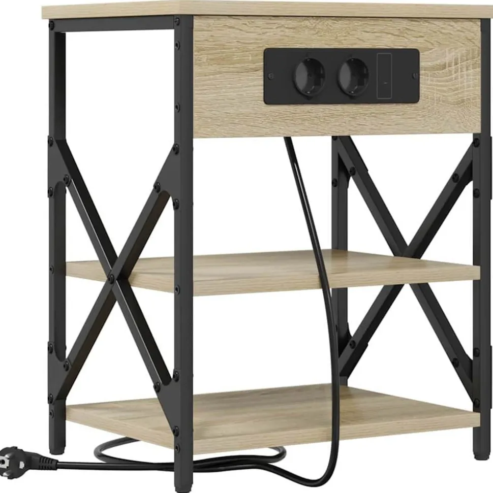 vidaXL Nattduksbord Sonoma-ek 41 x 31 x 51 cm Konstruerat trä