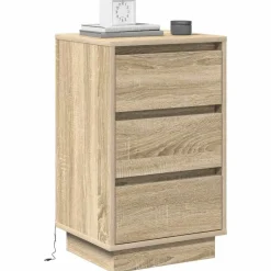 Clearance vidaXL Nattduksbord Sonoma-ek 39 x 34,5 x 65 cm Konstruerat trä Sonoma ek