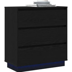 Sale vidaXL Nattduksbord 71 x 34,5 x 75 cm Konstruerat trä Svart ek