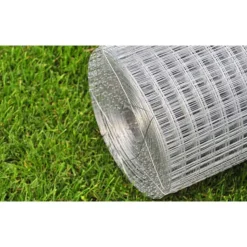 vidaXL Nätstängsel galvaniserat stål kvadrat 1x25 m silver